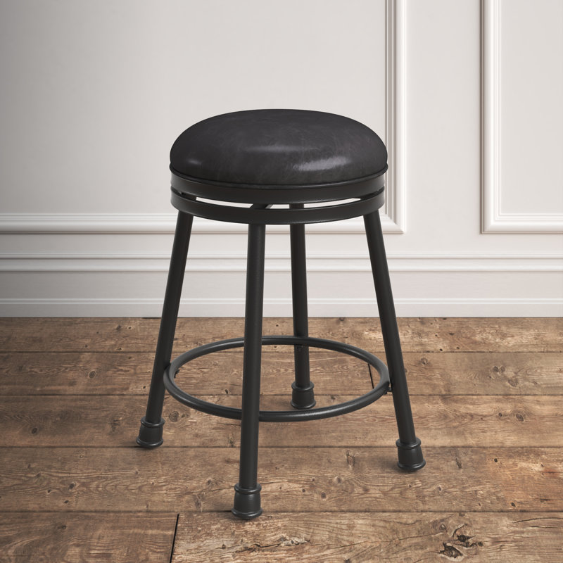 Giselle Swivel Upholstered Counter Stool with Metal Frame
