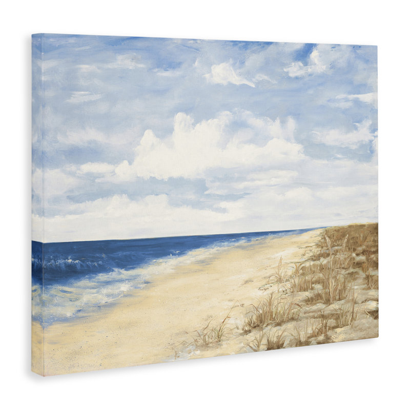«Calm Beach», peinture sur toile par Julie DeRice, H 16 po x l 20 po