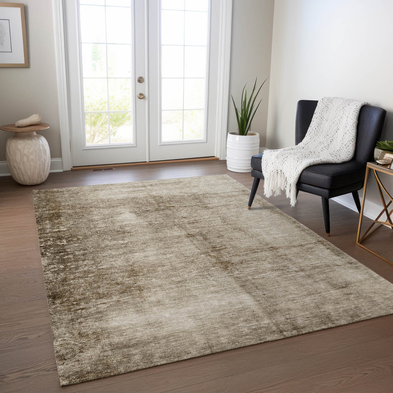 Machine Washable Indoor/Outdoor Xhevrie Beige Rug, Rectangle 8' x 10'