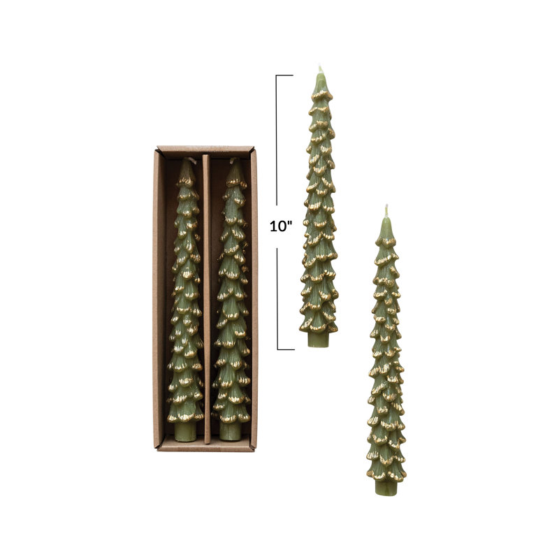 Bougie non parfumée, Or / vert