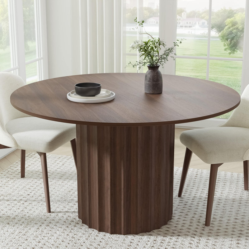 Table de salle à manger en bois massif, H 30 po x L 52 po x l 52 po, Noyer