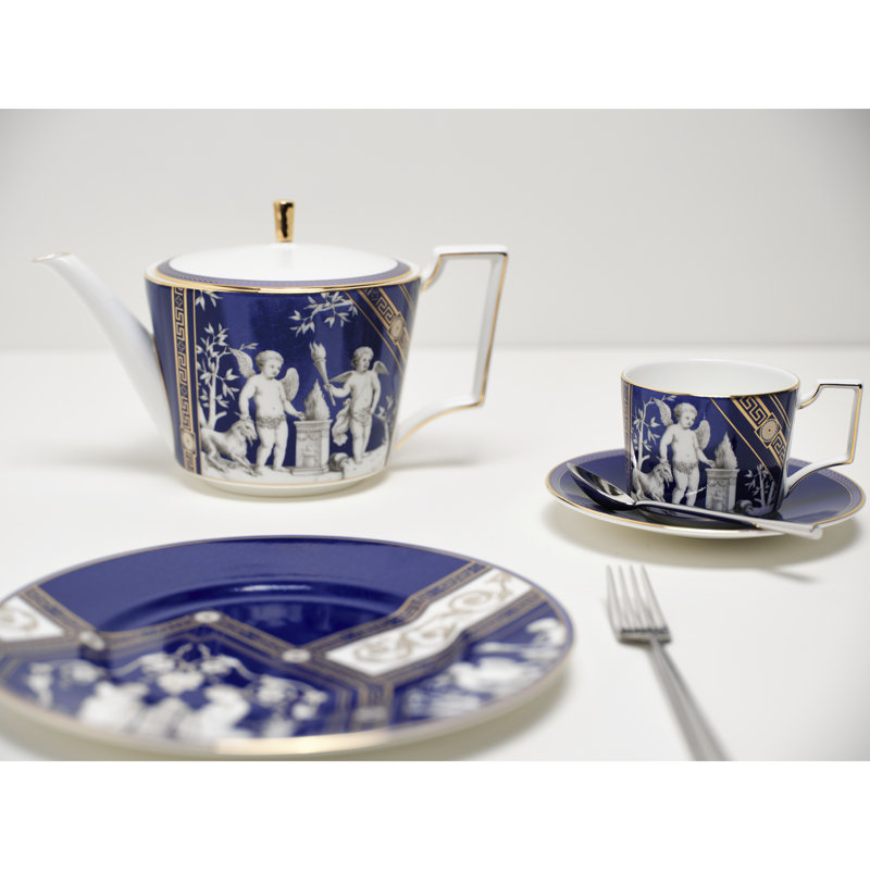 Renaissance China Teapot Set Teapot, Blue/Gold