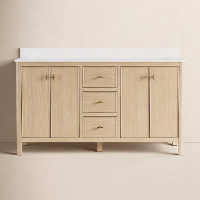 Kingsley 60" Oak Double Bathroom Vanity