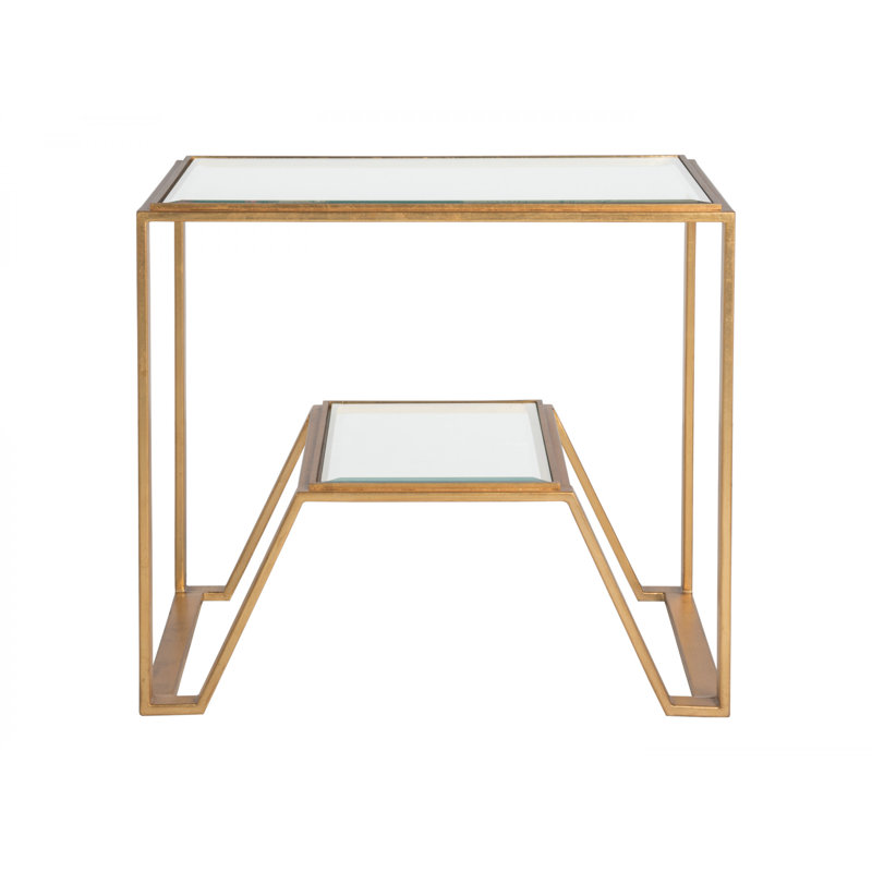Metal Designs Byron Rectangular End Table, Gold Leaf