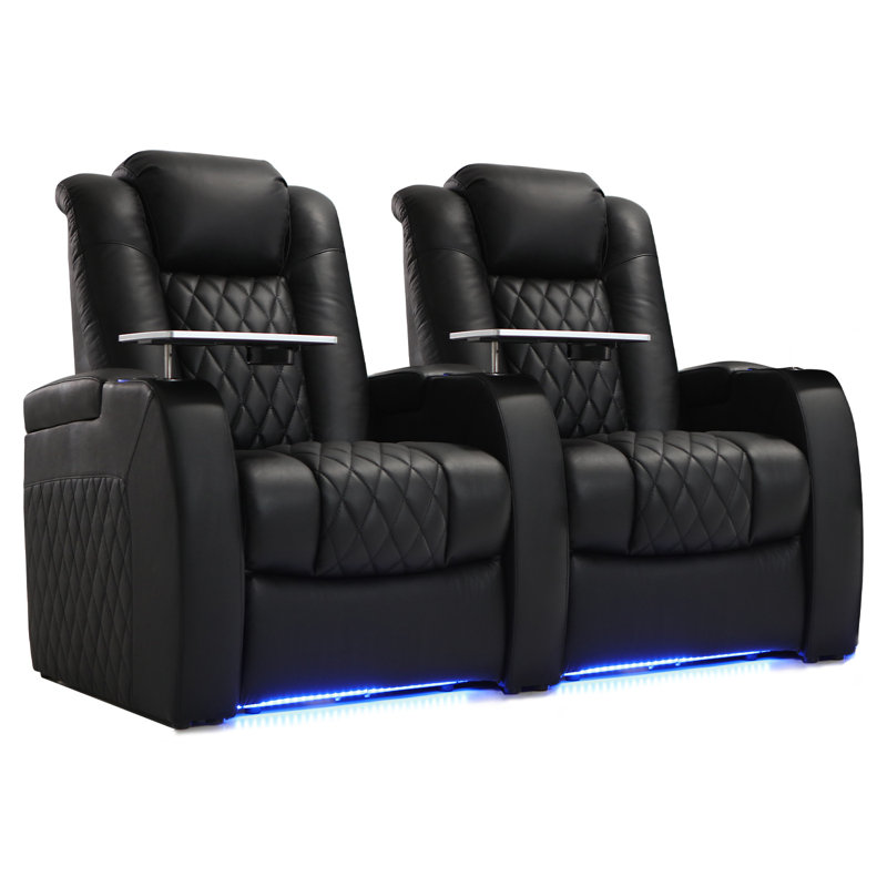 Tanksley Upholstered Home Theater Seating with Cup Holder