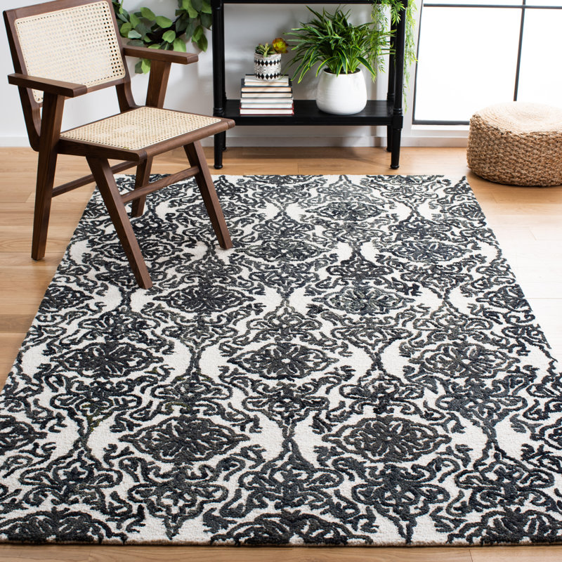 Tapis damassé en laine Anjalina, Rectangle 9 pi x 12 pi
