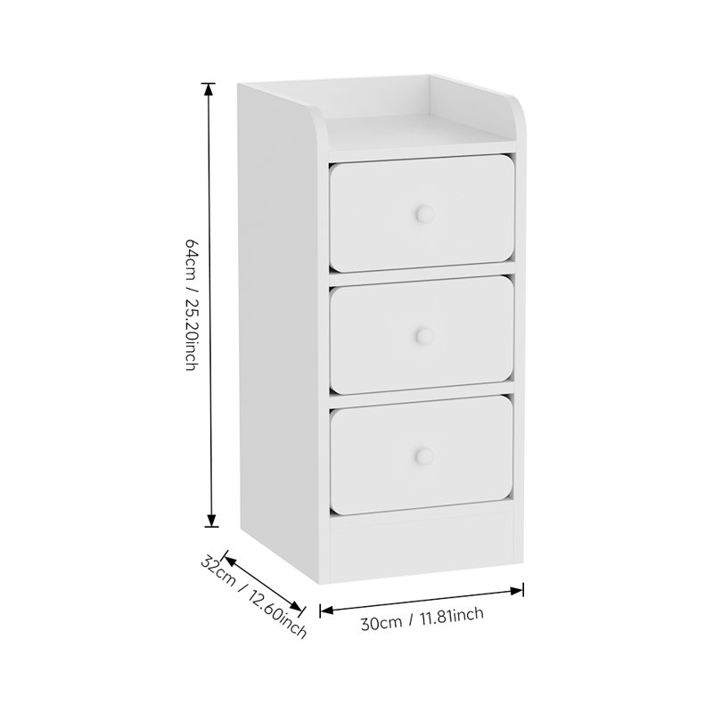 30cm W Solid Wood Bedside Table