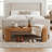 55.11-Inch Solid Wood Bench For Bedroom, Farmhouse End Of Bed Bench, Easy Assembly