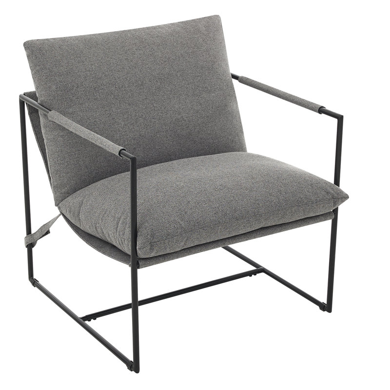 Fauteuil d'appoint simple surdimensionné Modern Sling, Lin | Gris clair