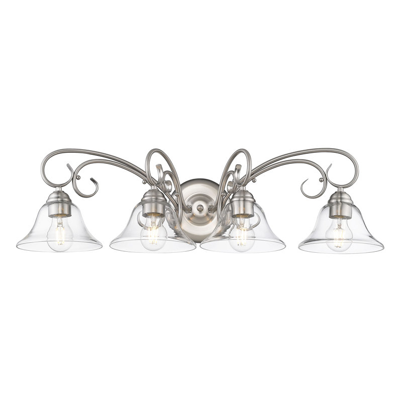 Éclairage pour meuble-lavabo à intensité variable Karcher, Étain, Verre transparent, Quatre lumières