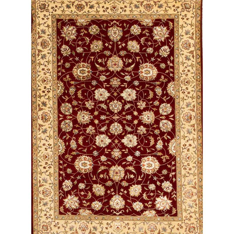 Hand-Knotted High-Quality Red and Gold Area Rug