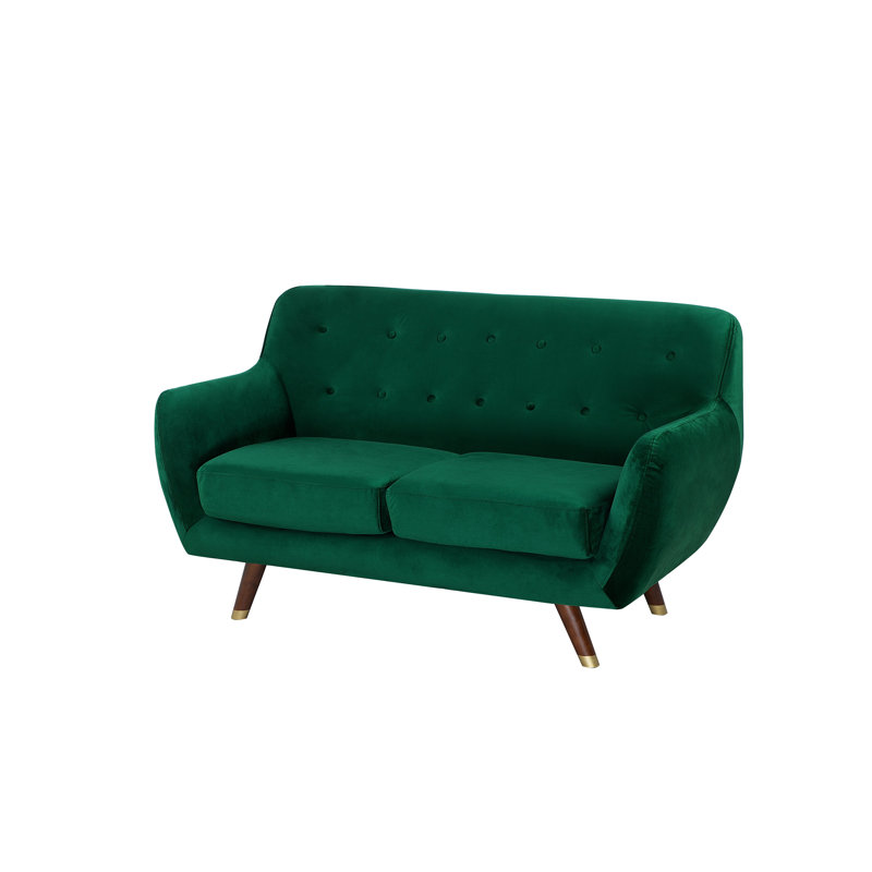 Lesse 2 Seater Velvet Sofa, Emerald Green