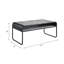 Table basse peu encombrante avec plateau en béton stratifié gris ardoise et structure en acier noir, rectangle de 42 po de largeur