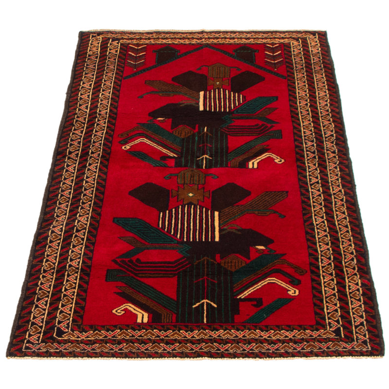 Lynnisha One-of-a-Kind 3'6" X 6'5" New Age Wool Area Rug in Dark Red