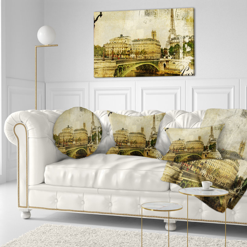 Vintage Paris - Coussin imprimé abstrait