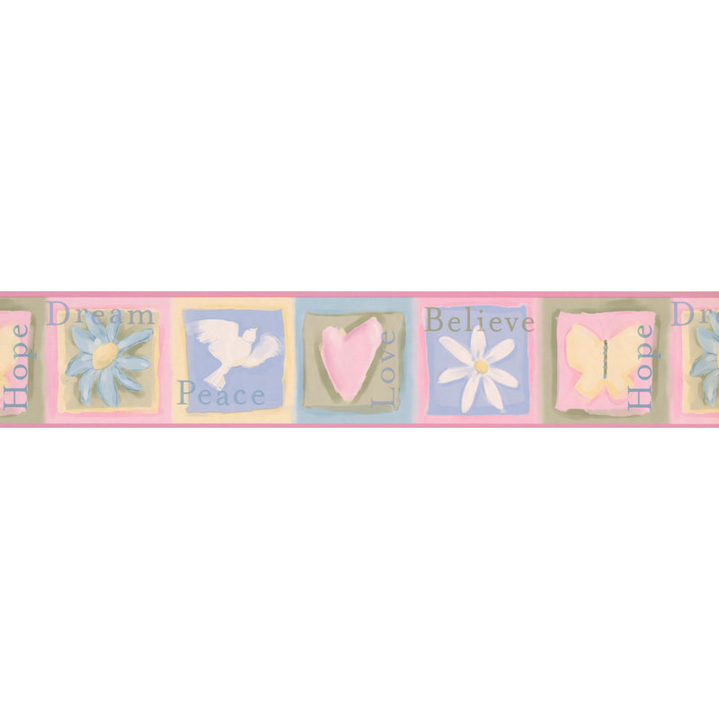 Bordure murale Amabel, Rose