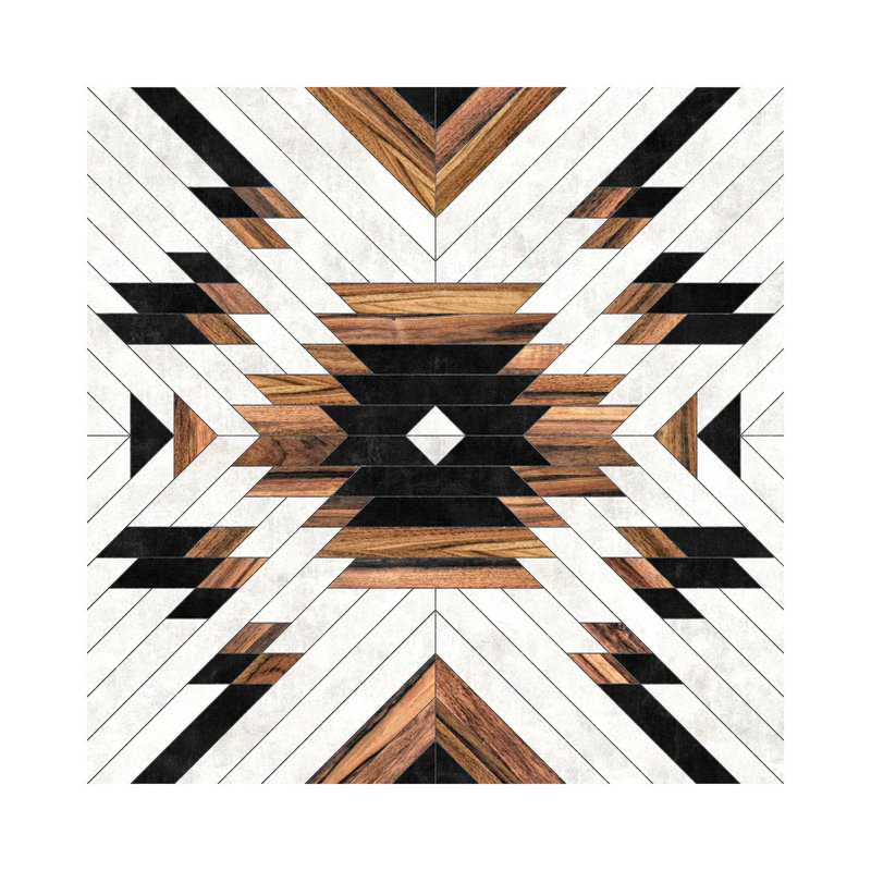 Urban Tribal Pattern No.5 by Zoltan Ratko - Print on Canvas, 30.48 cm H x 30.48 cm W, Wrapped Canvas