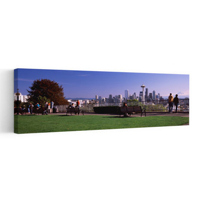 Ville vue de Queen Anne Hill, Space Needle, Seattle, comté de King, État de Washington, art contemporain abstrait, art mural de la ville