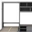 Lit escamotable en bois avec meuble télé, tiroirs, tablettes et armoires-1493744980