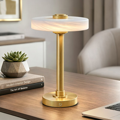 Lampe de table rechargeable moderne en métal 12 "à DEL avec lumière à intensité variable