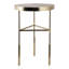Chic Travertine Top Accent End Table With Slim Frame - Stylish Side Table And Narrow End Table For Home And Work Office - Living Room End Tables For Everyday Durability And Function - 22", White/Gold