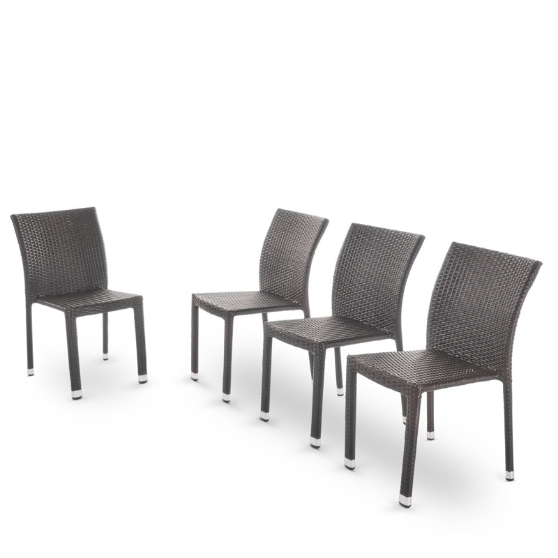 Outdoor Stacking Dining Side Chair, Brown