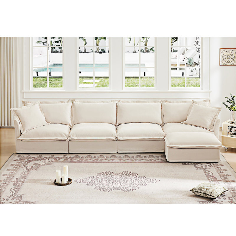 Canapé modulaire en L, H 34,6 po x l 156,6 po x P 33 po