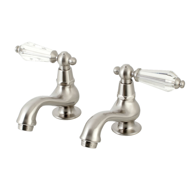 Kingston Brass Wilshire Two-Handle Deck Mount Basin Tap Faucet, Brushed Nickel