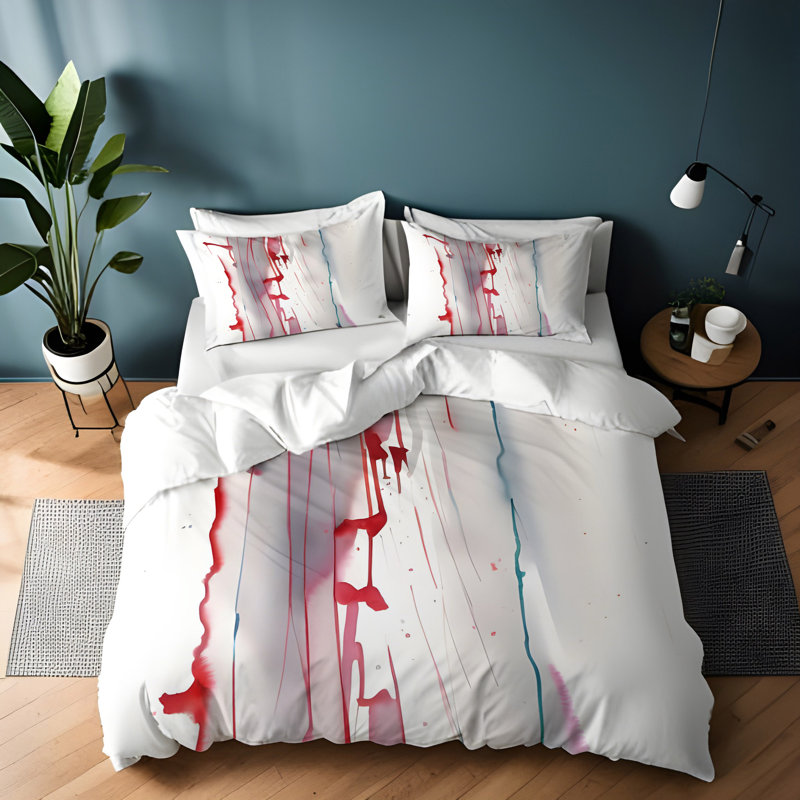 Ensemble de housse de couette , Housse de couette simple + 1 taie décorative pour