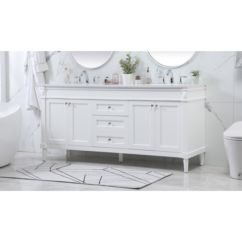 Ensemble de meuble-lavabo double 72 po Readington, Blanc