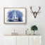 White Sailboat Paint Strokes in Abstract - Framed Print-55768452-55768454