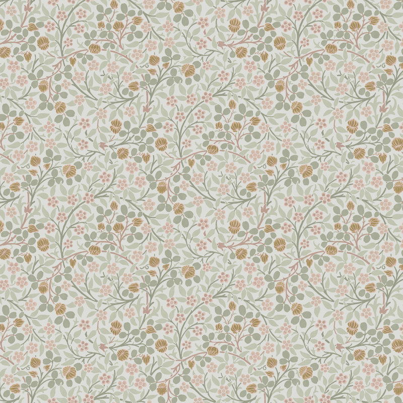 William Morris Clover Spring Garden Wallpaper, Pink/Gray