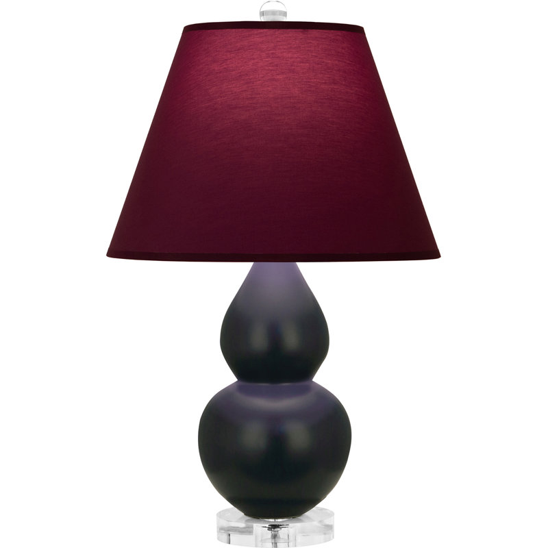 Petite lampe d'appoint à double gourde, Prune / lavande, Noir