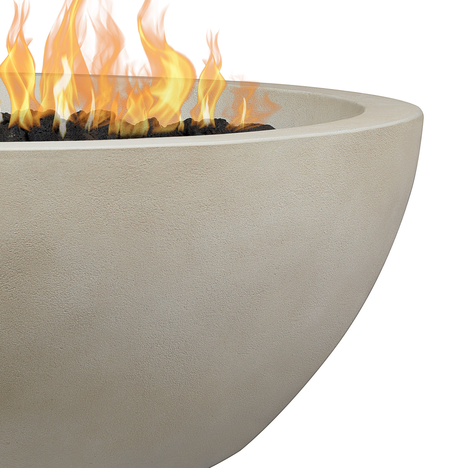 Eldora Round Fire Pit, Fog, Natural Gas, 14" H x 38" W x 38" D
