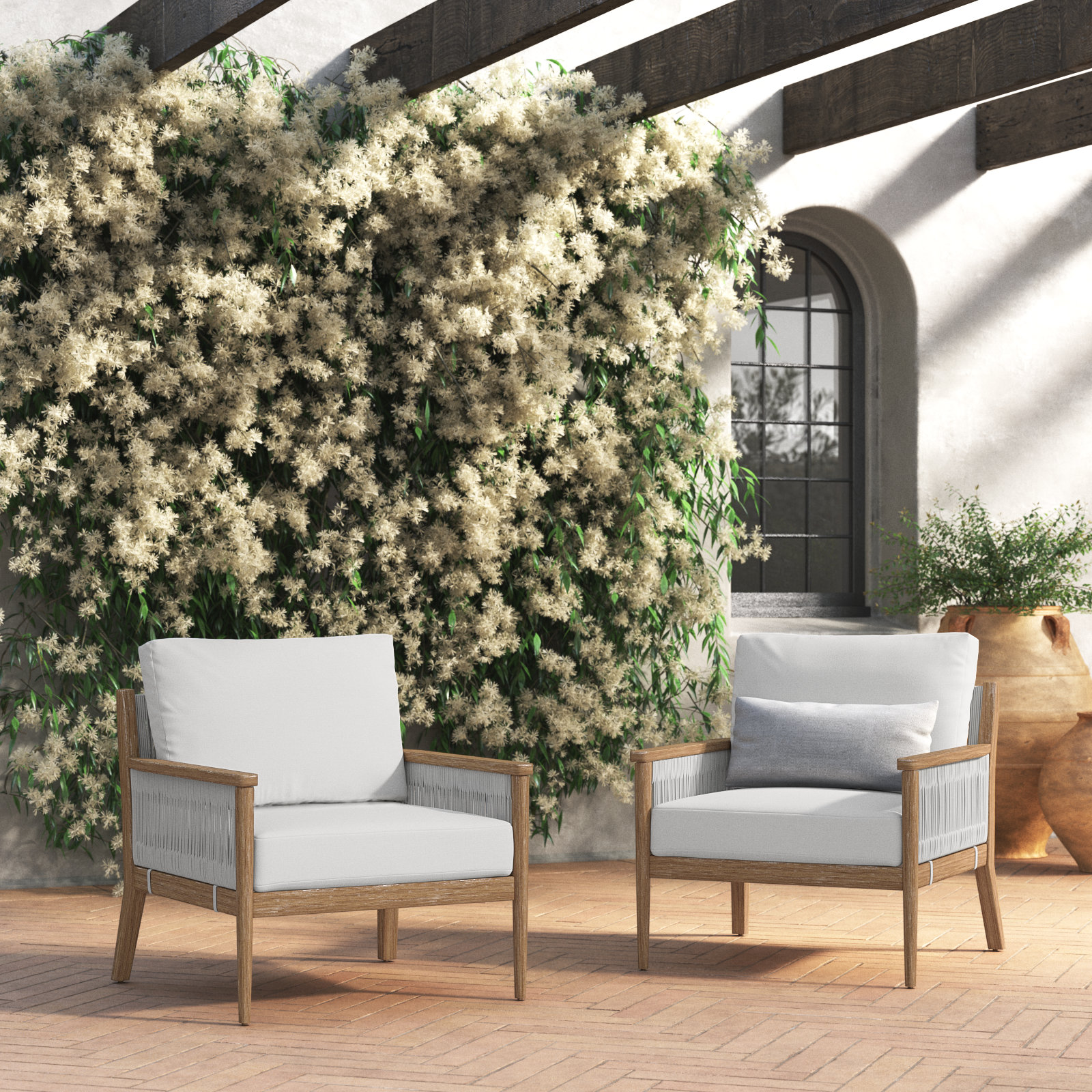 Rydell Acacia Patio Lounge Chair