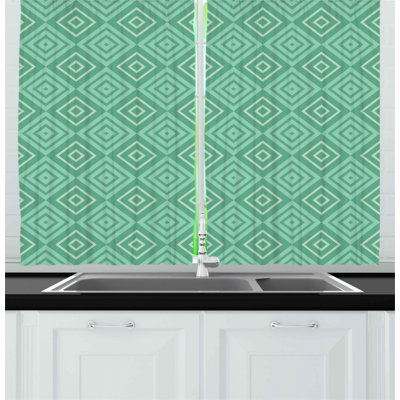 Geometric Pointed Kitchen Curtain