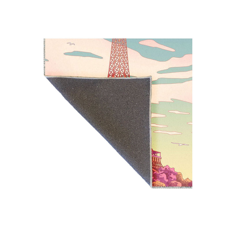 Tapis multicolore multicolore à motif tissé Eiffel, Tapis de couloir 3 pi 3 po x 9 pi 10 po