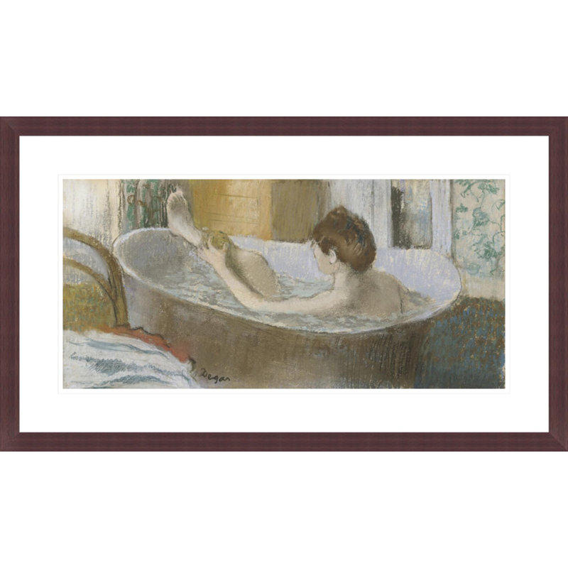 «Woman in Her Bath Sponging Her Leg» par Edgar Degas, impression giclée encadrée, H 17,39 po x l 29,5 po