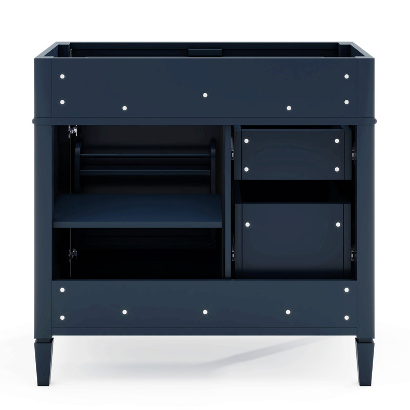 Armoire de rangement de salle de bain avec 2 tiroirs et un tiroir basculant, rangement de salle de bain pour la maison, Bleu