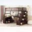 Lit mezzanine simple avec 7 tiroirs, 2 tablettes et bureau pour une utilisation compacte et multifonctionnelle dans les chambres modernes-133490514-133490516