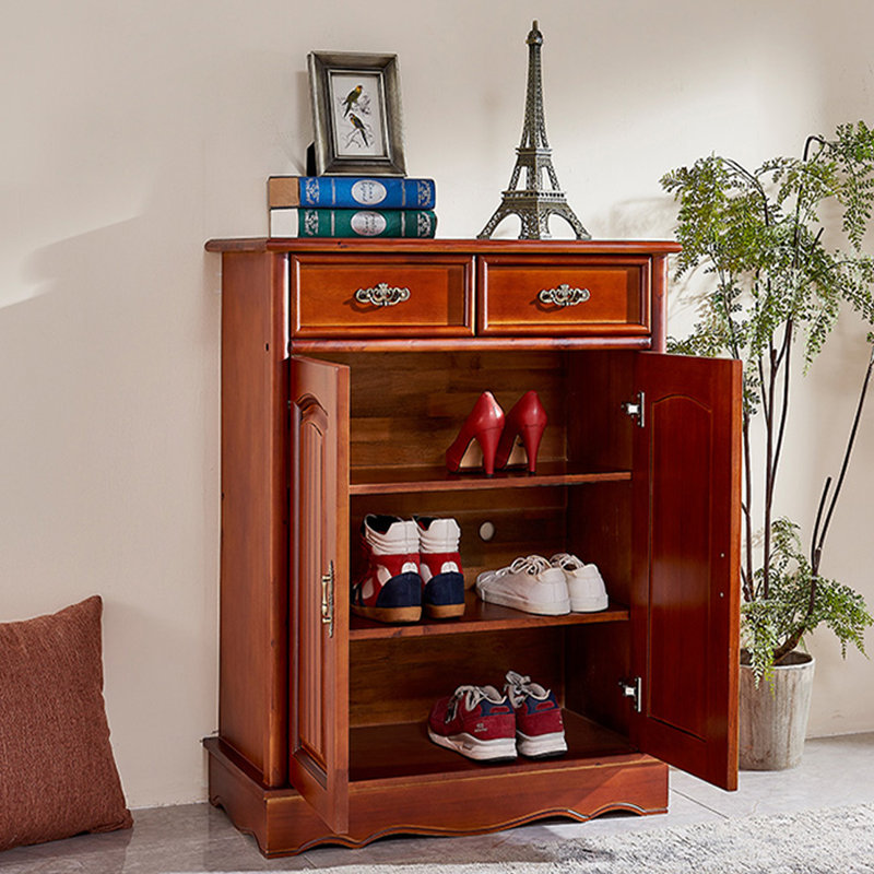 12 Pair Solid Wood Shoe Storage Cabinet