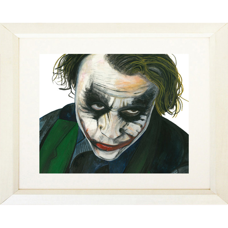 «The Joker» par Damon Crook - impression, H 16 po x l 20 po x P 1 po, Papier avec cadre blanc