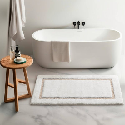 Roan Border Soft Plush Tufted 24x48'' Bath Rug