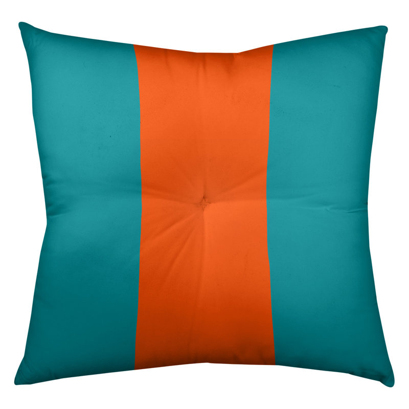  Coussin de sol touffeté, 26 po x 26 po, Turquoise / Orange