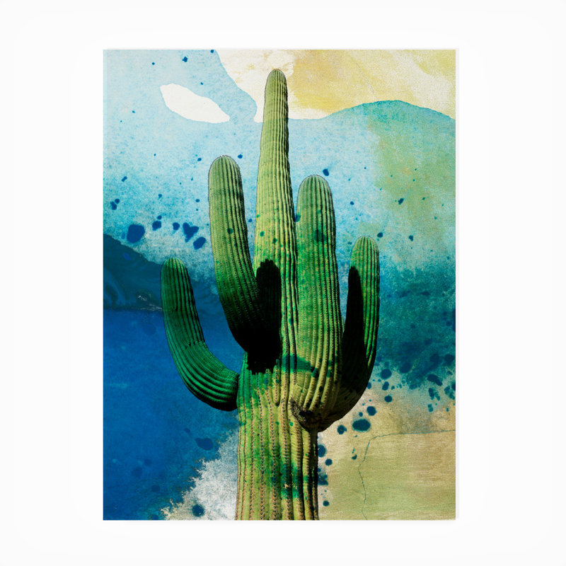 Toile d'extérieur «Cactus Abstract» par Kalisa Sisa Jasper, H 19 po x l 14 po x P 1,5 po