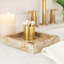 Ensemble de 2 plateaux décoratifs Hexy, finition marbre beige clair