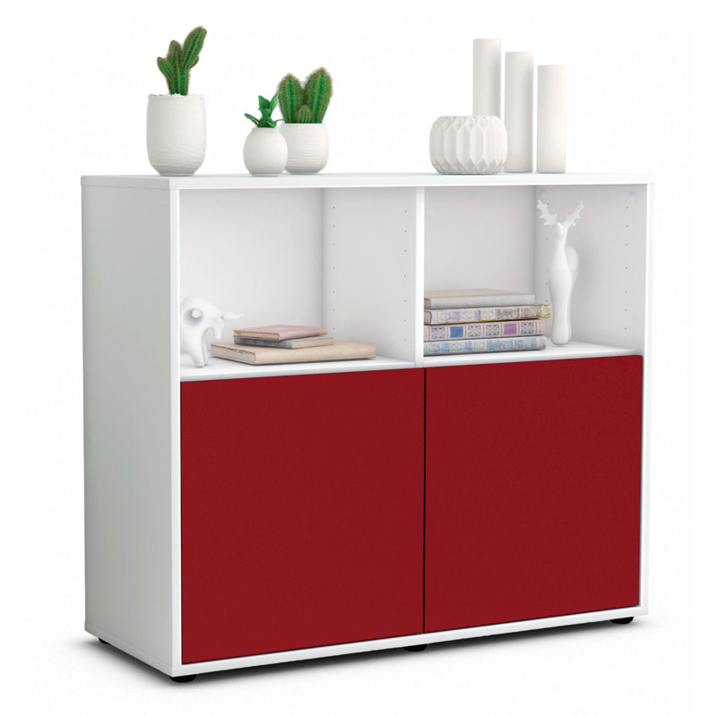 Raleigh 92cm Sideboard, White/Red