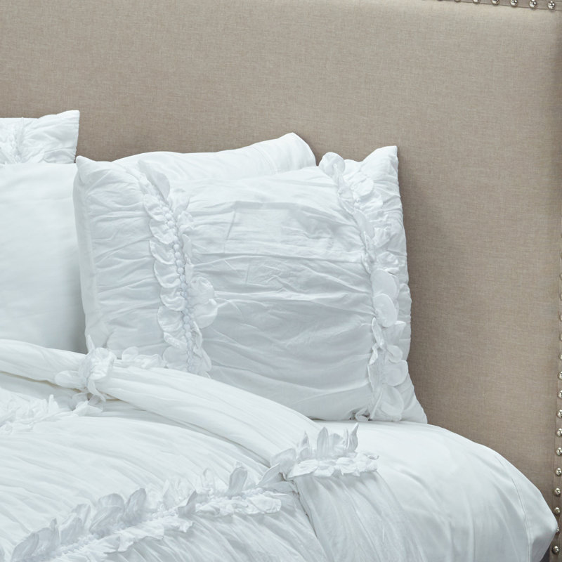 Taie décorative 100% coton Clementine, Standard, Blanc
