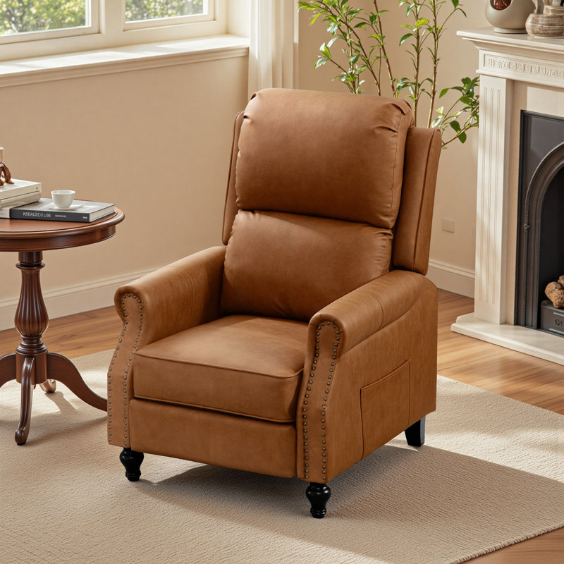 Fauteuil inclinable 30,7 po Mid-Century, Brun