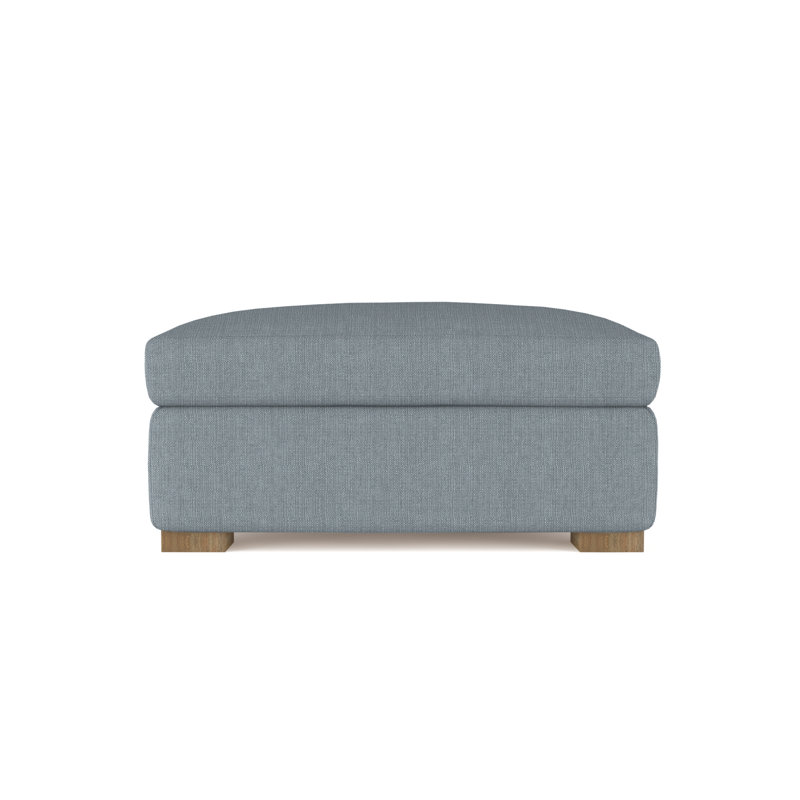 Crosby Ottoman, Plush Velvet Oyster, Dark Brown